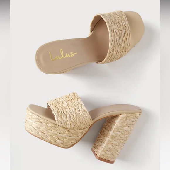 Lulus Raffia Platform Sandals - Picture 2 of 5